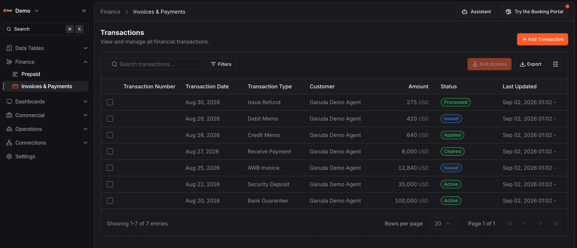 Finance › Invoices & Payments