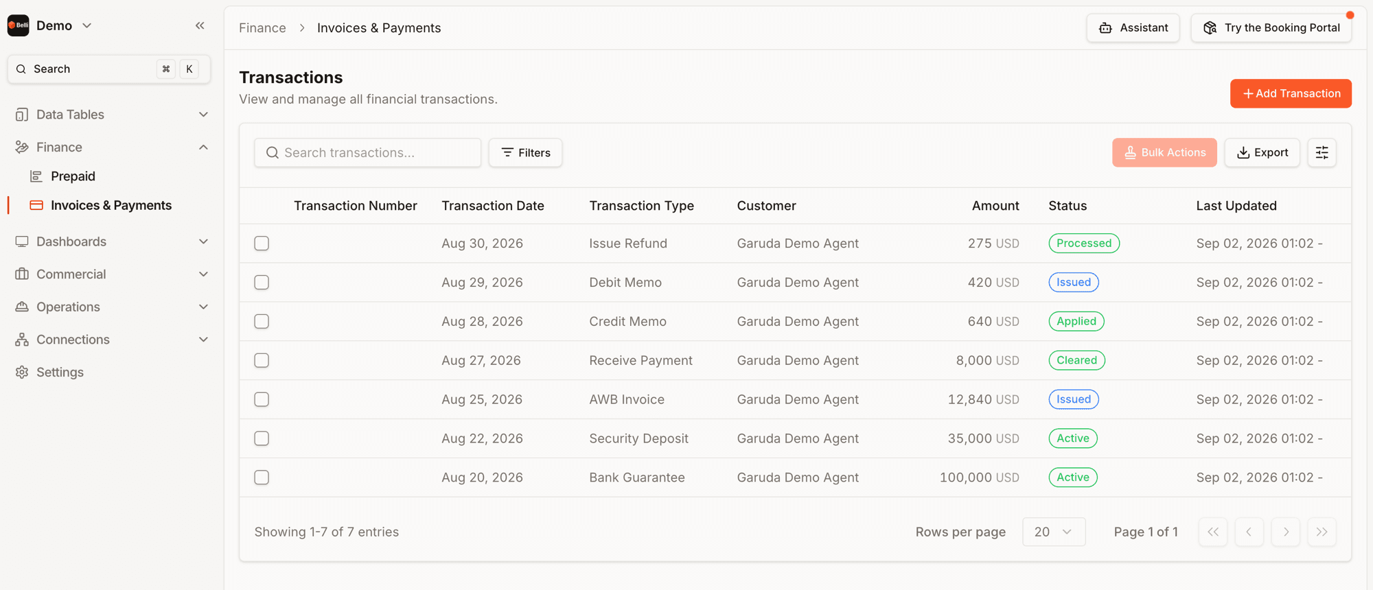 Finance › Invoices & Payments